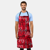 Creëer gepersonaliseerde naam typografie rood schort (Gedragen)