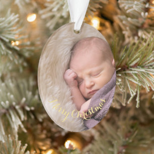 Creëer Gepersonaliseerde ovale foto met gouden ke Ornament