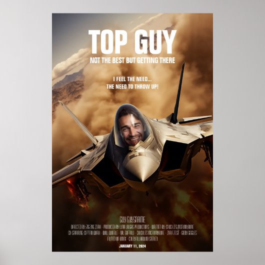 Creëer Gepersonaliseerde Top Vliegtuig Pilot Film Poster (Voorkant)