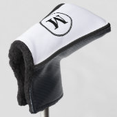 Creëer Gepersonaliseerde zwart-wit monogrammed put Golfheadcover (3/4 voorkant)