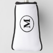 Creëer Gepersonaliseerde zwart-wit monogrammed put Golfheadcover (Draai 90)