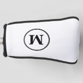 Creëer Gepersonaliseerde zwart-wit monogrammed put Golfheadcover (Voorkant)