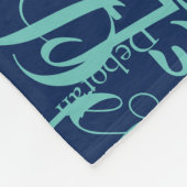 Creëer Haar naam Typography Blue Fleece Deken (Hoek)