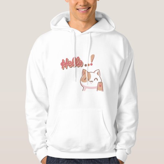 Creëer Hallo Schattigeste uw eigen aangepaste ontw Hoodie (Voorkant)