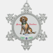 Creëer Hartelijk eerbetoon, Custom Pet Memorial Tin Sneeuwvlok Ornament (Voorkant)