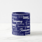 Creëer herhaalde blauwe naampatroon mok (Midden)