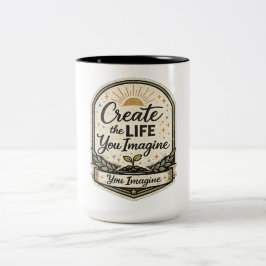 Creëer het leven dat je je voorstelt Inspirerende Tweekleurige Koffiemok
