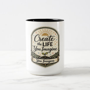 Creëer het leven dat je je voorstelt Inspirerende  Tweekleurige Koffiemok