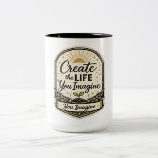 Creëer het leven dat je je voorstelt Inspirerende Tweekleurige Koffiemok