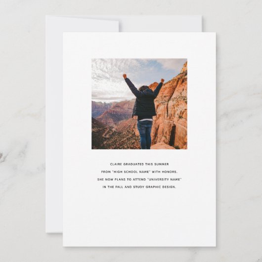 Creëer het leven van je dromen Afstuderen Foto Aankondiging (Achterkant)