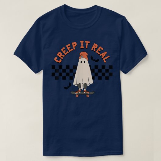 Creëer het Real Ghost Skateboard Retro Cute Hander T-shirt (Design voorkant)