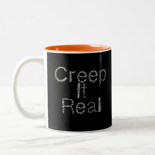 Creëer het Real Hand Drawn Font Halloween Tweekleurige Koffiemok (Links)