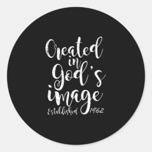 Creëer in het Afbeelding van God 1962 60ste verjaa Ronde Sticker