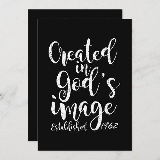 Creëer in het Afbeelding van God 1962 60ste verjaa Save The Date (Voorkant / Achterkant)