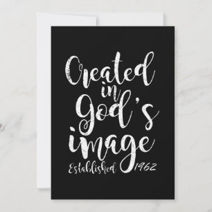 Creëer in het Afbeelding van God 1962 60ste verjaa Save The Date