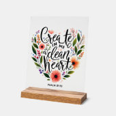 Creëer in Me a Clean Heart bloemenspel Acryl Bord (Hoek)