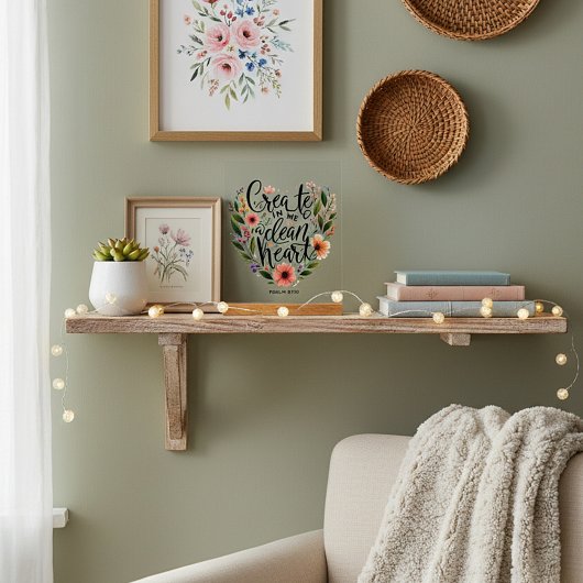 Creëer in Me a Clean Heart bloemenspel Acryl Bord