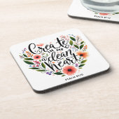 Creëer in Me a Clean Heart bloemenspel Bier Onderzetter (Linkerzijde)