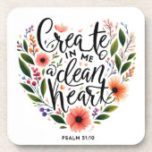 Creëer in Me a Clean Heart bloemenspel Bier Onderzetter (Voorkant)