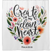 Creëer in Me a Clean Heart bloemenspel Douchegordijn (Voorkant)
