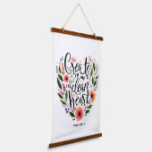 Creëer in Me a Clean Heart bloemenspel Hangend Wandkleed (Gebogen)