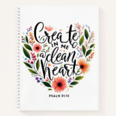 Creëer in Me a Clean Heart bloemenspel Notitieboek (Voorkant)