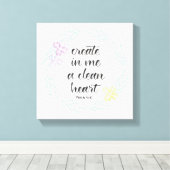Creëer in me een schoon hart | WATERVERF Canvas Afdruk (Insitu (Houten vloer))