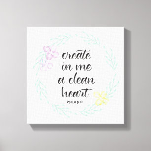 Creëer in me een schoon hart WATERVERF Canvas Afdruk