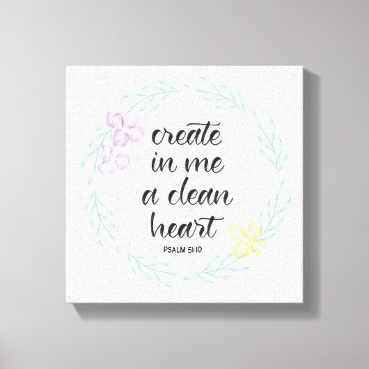 Creëer in me een schoon hart | WATERVERF Canvas Afdruk (Voorkant)