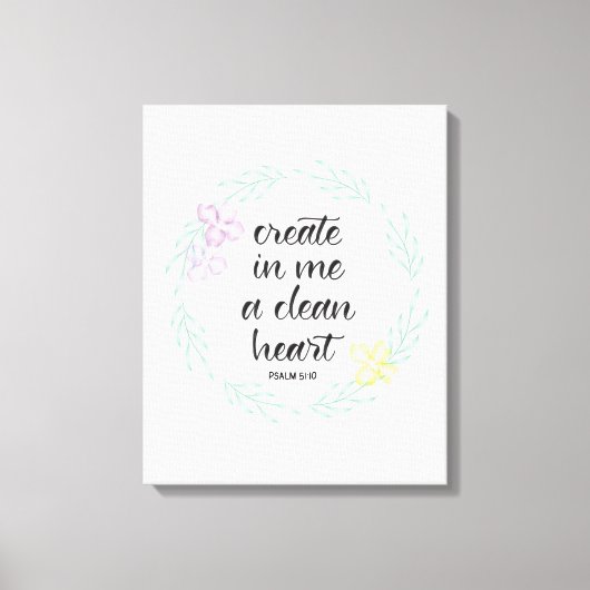 Creëer in me een schoon hart | WATERVERF Canvas Afdruk (Voorkant)