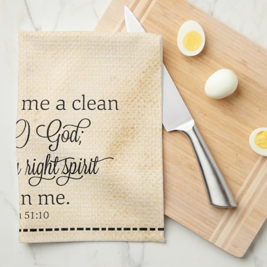 Creëer in mij een schone hartzak theedoek (Quarter Fold)