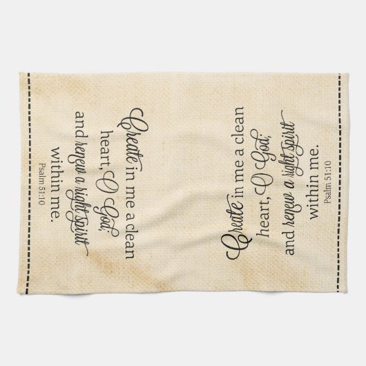 Creëer in mij een schone hartzak theedoek (Horizontaal)