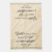 Creëer in mij een schone hartzak theedoek (Verticaal)