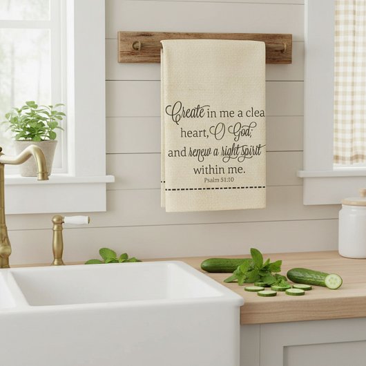 Creëer in mij een schone hartzak theedoek