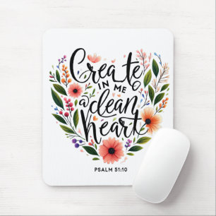 Creëer in mij een schoon hart bloemrijk muismat