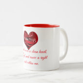 Creëer in mij een schoon hart tweekleurige koffiemok (Voorkant rechts)