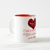 Creëer in mij een schoon hart tweekleurige koffiemok (Voorkant links)