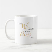 Creëer in Paren Elegant Citaat met Gold Tekst Koffiemok (Links)