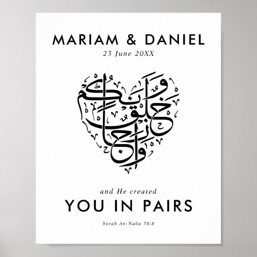 Creëer in paren Elegante zwarte islamitische bruil Poster (Voorkant)