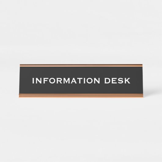 Creëer Informatie of enquête Bureau Naambordje (Voorkant)