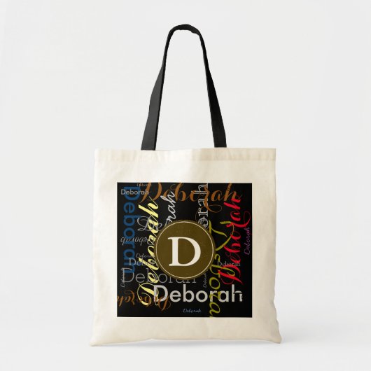 creëer initiaal monogram met kleurnamen tote bag (Voorkant)