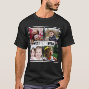 Creëer Je beste vader ooit 4 Foto Collage   T-shirt