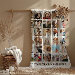 Creëer je eigen 30 x Fotocollage Keepsake Fleece Deken