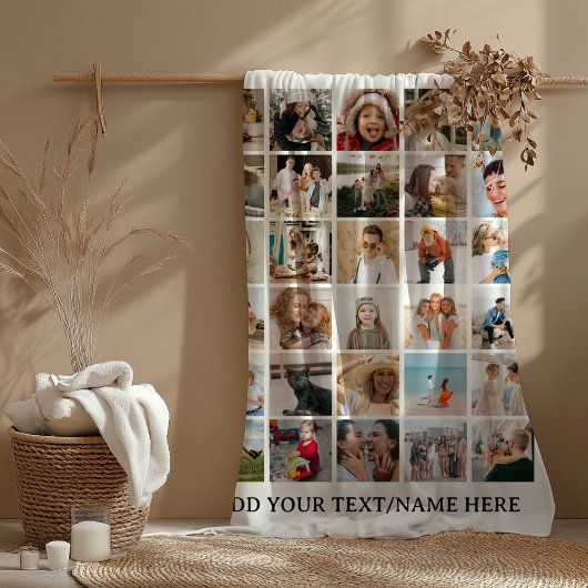 Creëer je eigen 30 x Fotocollage Keepsake Fleece Deken