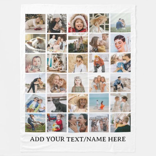 Creëer je eigen 30 x Fotocollage Keepsake Fleece Deken (Voorkant)