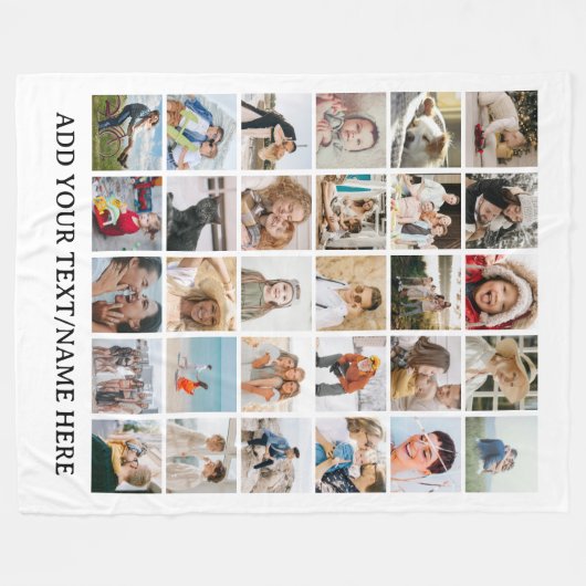 Creëer je eigen 30 x Fotocollage Keepsake Fleece Deken (Voorkant (Horizontaal))