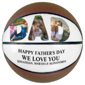 Creëer je eigen 3 fotocollage Happy Fathers dag Basketbal (Voorkant)