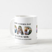 Creëer je eigen 3 fotocollage Happy Fathers dag Koffiemok (Voorkant links)