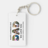 Creëer je eigen 3 fotocollage Happy Fathers dag Sleutelhanger (achterkant)