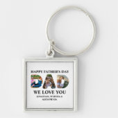 Creëer je eigen 3 fotocollage Happy Fathers dag Sleutelhanger (Voorkant)